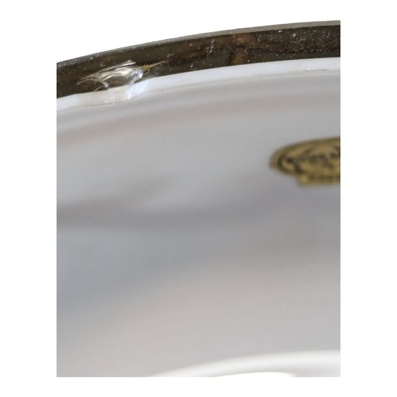 VTG Bohemian Czech Opaline Glass Bowl with Gold Motif Smoke Bowl/Candy Bowl READ - Picture 12 of 16